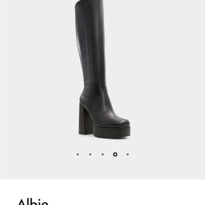 Aldo Black Platform Heeled Boots